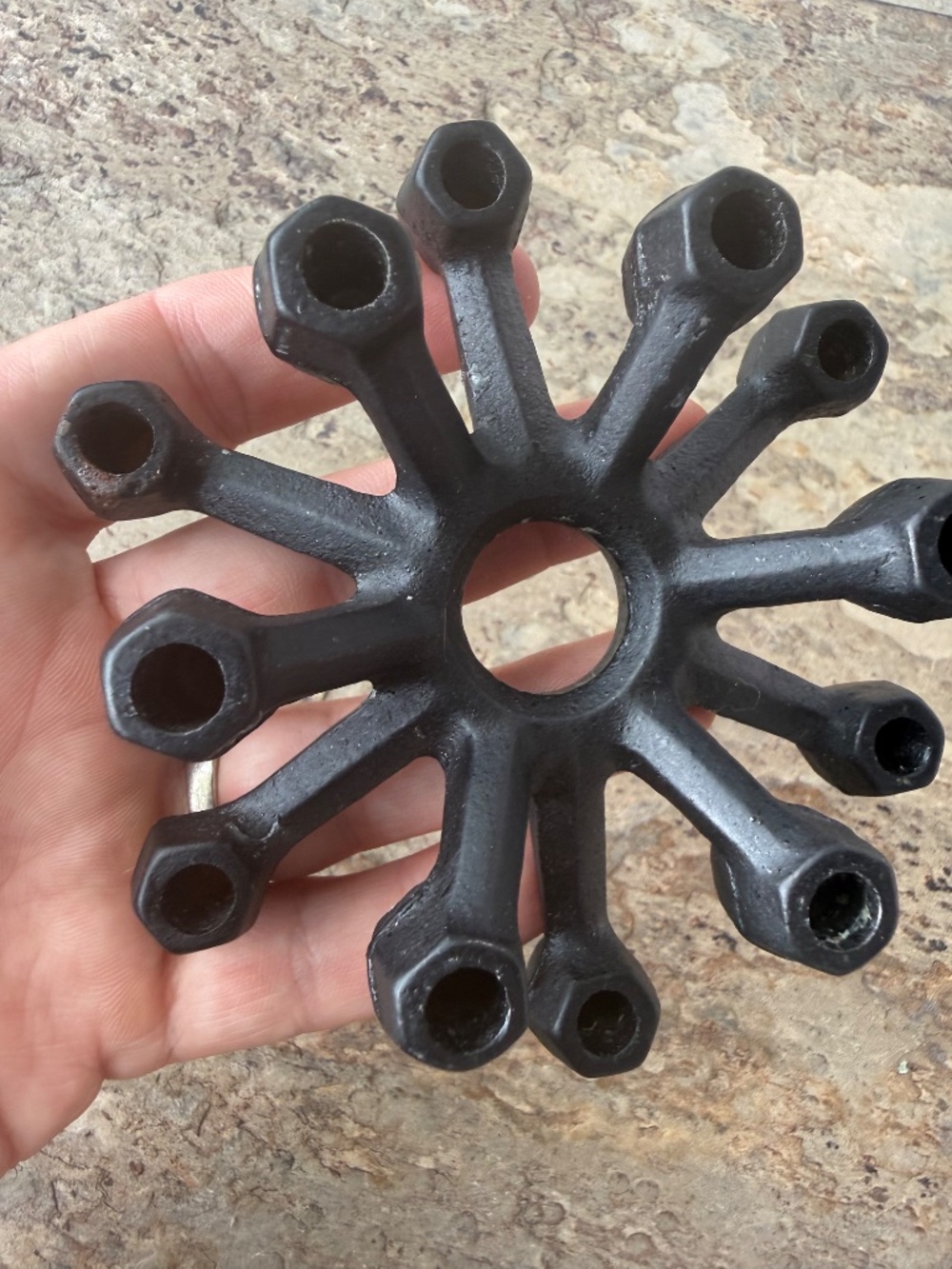 Vintage Mid Century Modern Cast Iron Spider Mini Candle Holder Atomic Japan 4” - Picture 3 of 13